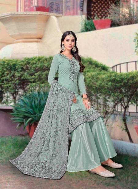Sea Green Colour Vouch Naari 3 Heavy Festive Wear Georgette Designer Salwar Suit Collection 922